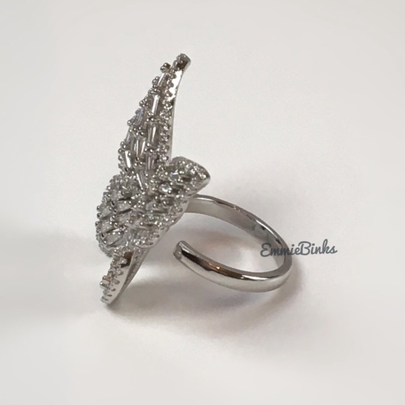 New Charming Charlie Butterfly Statement Ring ~ CZ Crystal Butterfly Cocktail - Picture 4 of 15